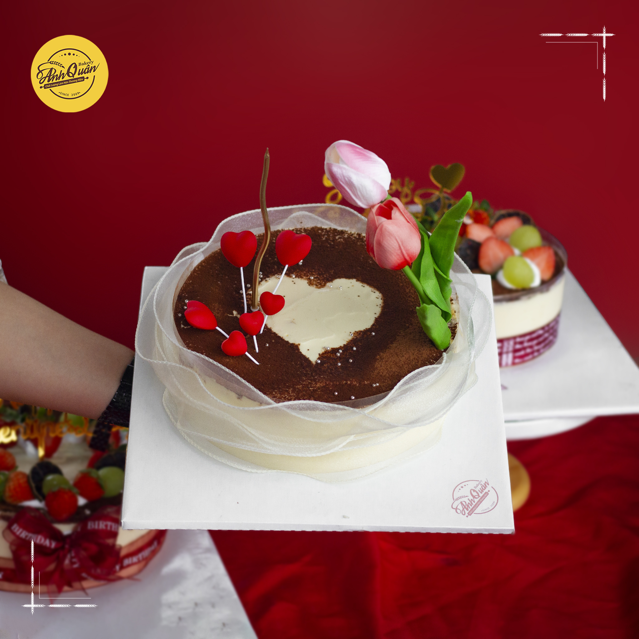 Bánh Tiramisu đỏ nhiều lớp thơm ngon  Bánh Thiên Thần  Chuyên nhận đặt  bánh sinh nhật theo mẫu