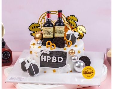 Bánh kem đất set chai rượu Nam