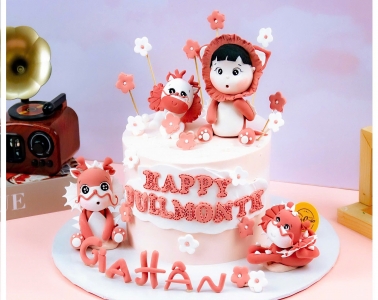 Bánh kem đất set bé gái Rồng Chibi