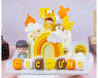 Bánh kem đất sét bé trai Tuổi Rồng