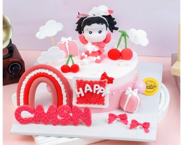 Bánh kem đất sét bé gái Cherry